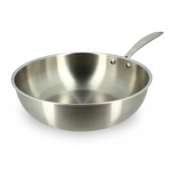 Wok 28 cm inox tricouches Ménastyl