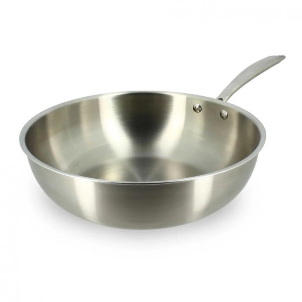 Wok 28 cm inox tricouches Ménastyl