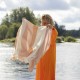 serviette lin-tencel Terva orange multi Lapuan Kankurit en ambiance