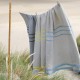 serviette MM/GM lin gris bleu bord de plage